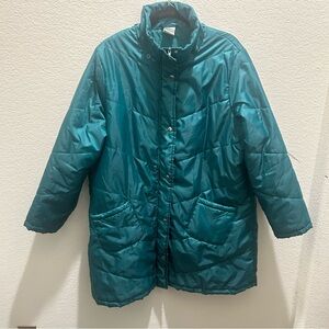 Elegant Teal Puffer Coat for Women